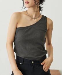 Aunt Marie's | カップ付きワンショルダーリブタンク(タンクトップ)