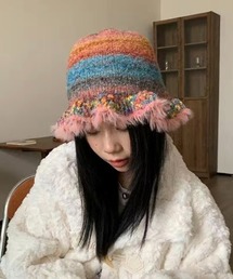 ニットキャップ/ビーニー（ピンク/桃色系）ファッション通販