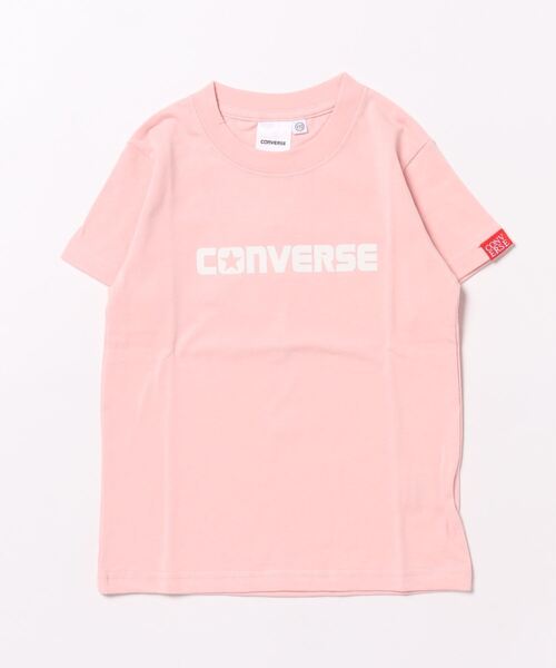 CONVERSE(コンバース)の「CONVERSE/コンバース フロッキープリント半袖Tシャツ(Tシャツ/カットソー・キッズ・ピンク/グリーン/オフホワイト/ロイヤルブルー・110/130/120)」の4枚目の写真