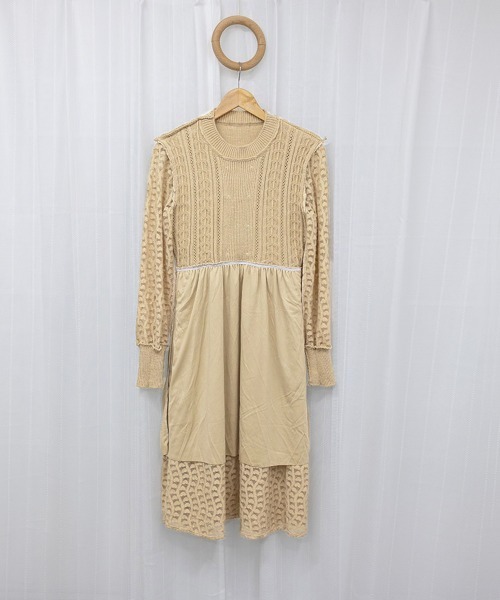 Miniministore(ミニミニストア)の「ニットワンピース ランタンスリーブ 上品(ワンピース・レディース・ブラウン/ベージュ/ブラック・フリー)」の17枚目の写真