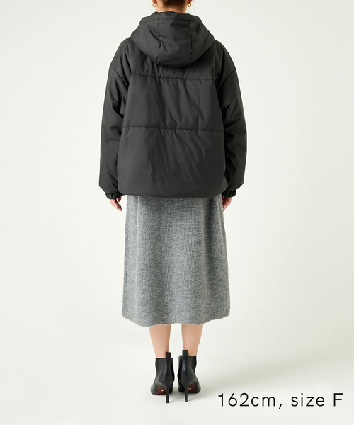 美品 ネイブ ミモレ別注 中綿 ショート コート アウター ブラック 1 ミモレ別注】NAVE中綿ショートコート【数量限定】 | mi-mollet STORE