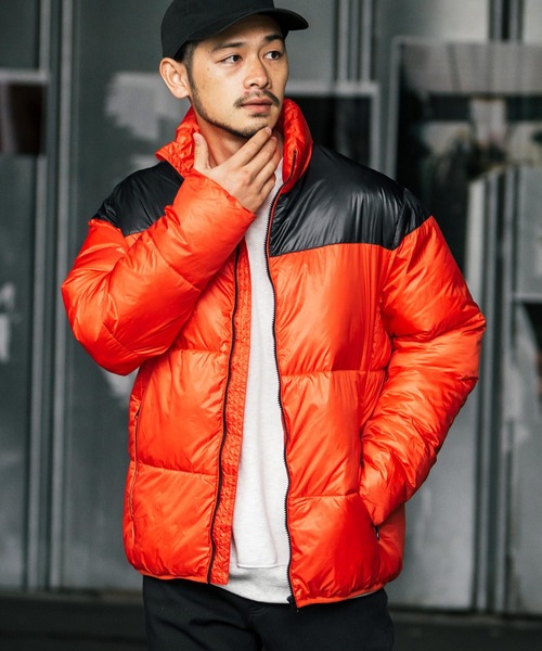 Rocky Monroe(ロッキーモンロー)の「オーバーサイズスタンドネック切り替えダウンジャケット(ダウンジャケット/コート・メンズ・オレンジ/ブラック/ホワイト/カーキ/タン・M/L/LL)」の5枚目の写真