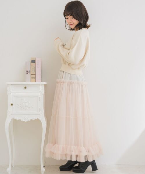 ems excite（エムズエキサイト）の「CAT裏毛トレーナー（Tシャツ/カットソー・レディース・ダークグレー/ナチュラル/ブルー・FREE）」の9枚目の写真