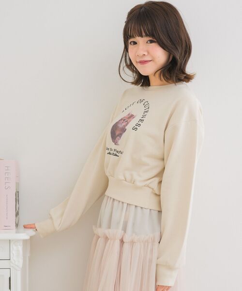 ems excite（エムズエキサイト）の「CAT裏毛トレーナー（Tシャツ/カットソー・レディース・ダークグレー/ナチュラル/ブルー・FREE）」の13枚目の写真