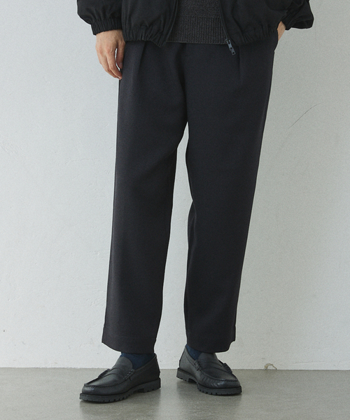 417 EDIFICE（フォーワンセブンエディフィス）の「【LANATEC / ラナテック】ウーリーカルゼタックイージーパンツ（スラックス・メンズ・カーキ/ブラウン/ブラック/ボルドー/ベージュ・SMALL/MEDIUM/LARGE）」の2枚目の写真