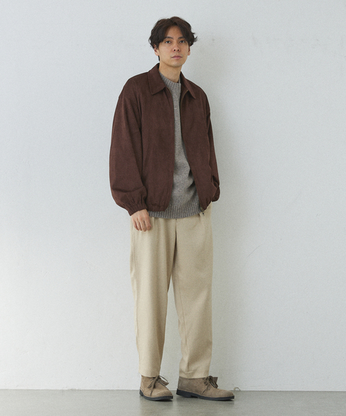 417 EDIFICE（フォーワンセブンエディフィス）の「【LANATEC / ラナテック】ウーリーカルゼタックイージーパンツ（スラックス・メンズ・カーキ/ブラウン/ブラック/ボルドー/ベージュ・SMALL/MEDIUM/LARGE）」の8枚目の写真