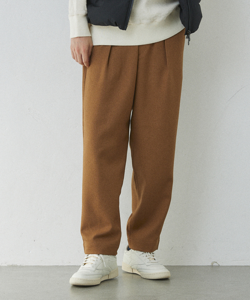 417 EDIFICE（フォーワンセブンエディフィス）の「【LANATEC / ラナテック】ウーリーカルゼタックイージーパンツ（スラックス・メンズ・カーキ/ブラウン/ブラック/ボルドー/ベージュ・SMALL/MEDIUM/LARGE）」の21枚目の写真