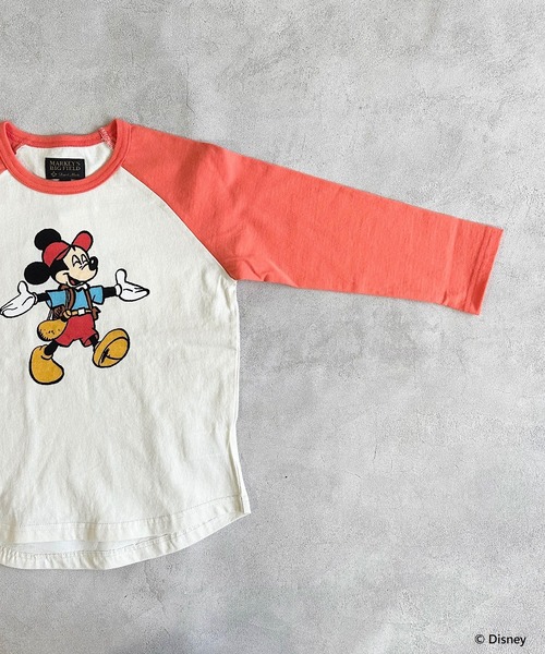 BIG FIELD（ビッグフィールド）の「【Disney】ミッキーマウス/ラグランロンT（80～150cm）（Tシャツ/カットソー・キッズ・グリーン/オレンジ・100/140/90/150/110/120/80/130/95）」の12枚目の写真