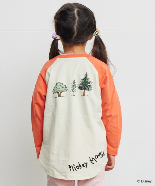 BIG FIELD（ビッグフィールド）の「【Disney】ミッキーマウス/ラグランロンT（80～150cm）（Tシャツ/カットソー・キッズ・グリーン/オレンジ・100/140/90/150/110/120/80/130/95）」の10枚目の写真