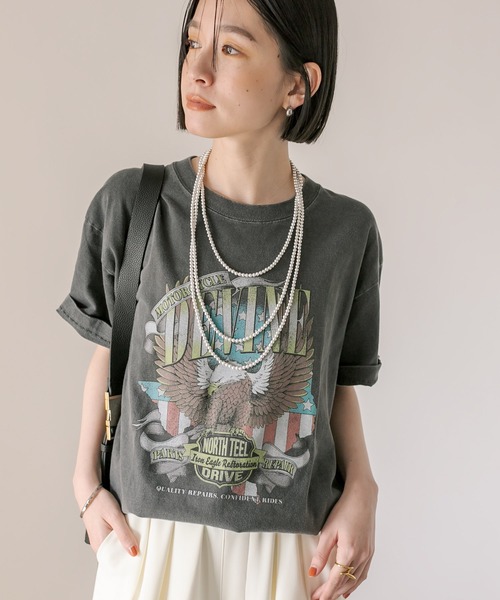 GOOD ROCK SPEED(グッドロックスピード)の「GOOD ROCK SPEED/DEVINE EAGLE Tee(Tシャツ/カットソー・レディース・チャコールグレー・FREE)」の5枚目の写真