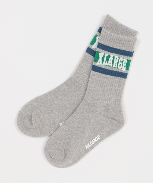 XLARGE KIDS(エクストララージキッズ)の「リブロゴソックス(ソックス/靴下・キッズ・ブルー/グレー/ブラック・13-15cm/19-21cm/15-17cm/17-19cm)」の2枚目の写真