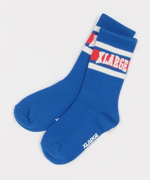 XLARGE KIDS(エクストララージキッズ)の「リブロゴソックス(ソックス/靴下・キッズ・ブルー/グレー/ブラック・13-15cm/19-21cm/15-17cm/17-19cm)」の3枚目の写真