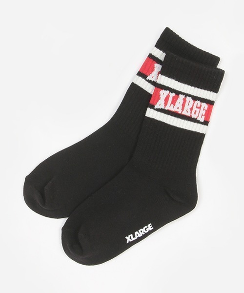 XLARGE KIDS(エクストララージキッズ)の「リブロゴソックス(ソックス/靴下・キッズ・ブルー/グレー/ブラック・13-15cm/19-21cm/15-17cm/17-19cm)」の1枚目の写真