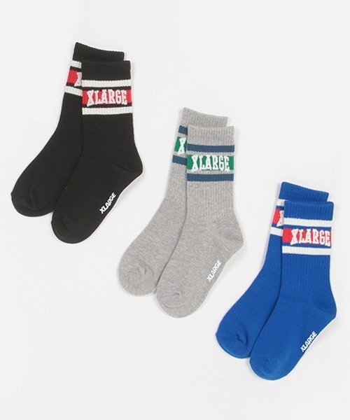 XLARGE KIDS(エクストララージキッズ)の「リブロゴソックス(ソックス/靴下・キッズ・ブルー/グレー/ブラック・13-15cm/19-21cm/15-17cm/17-19cm)」の8枚目の写真