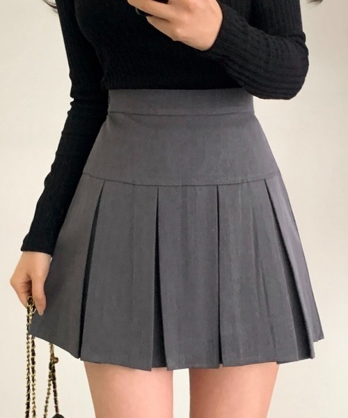 LADY LIKE（レディライク）の「ボックスプリーツミニ丈スカート（スカート・レディース・グレー/ブラック/ベージュ/ブラウン/ネイビー・M/S/L）」の16枚目の写真
