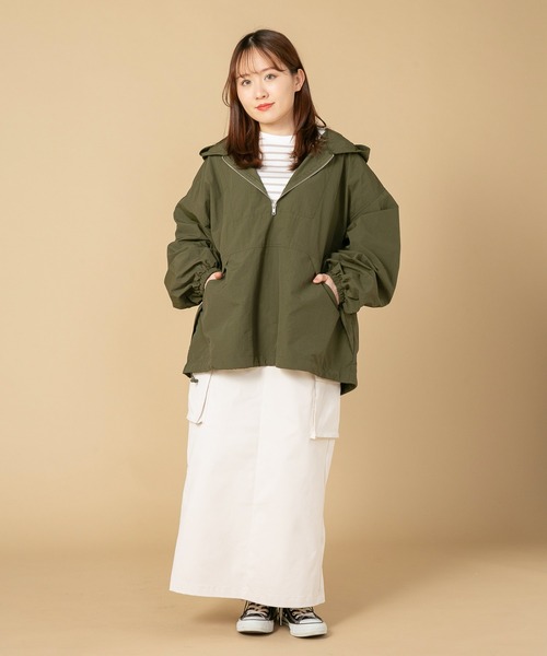 OUTDOOR PRODUCTS(アウトドアプロダクツ)の「【OUTDOOR PRODUCTS/アウトドアプロダクツ】ナイロンアノラックパーカー(ナイロンジャケット・レディース・カーキ/オフホワイト/ブラック・FREE)」の17枚目の写真