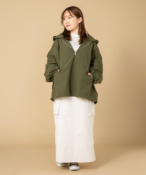OUTDOOR PRODUCTS(アウトドアプロダクツ)の「【OUTDOOR PRODUCTS/アウトドアプロダクツ】ナイロンアノラックパーカー(ナイロンジャケット・レディース・カーキ/オフホワイト/ブラック・FREE)」の16枚目の写真