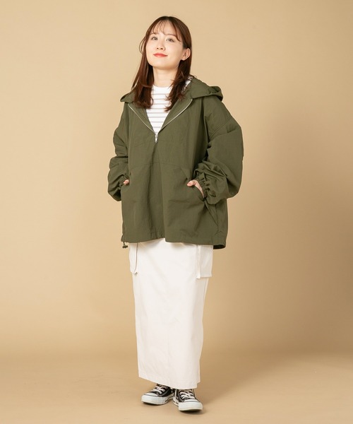 OUTDOOR PRODUCTS(アウトドアプロダクツ)の「【OUTDOOR PRODUCTS/アウトドアプロダクツ】ナイロンアノラックパーカー(ナイロンジャケット・レディース・カーキ/オフホワイト/ブラック・FREE)」の18枚目の写真