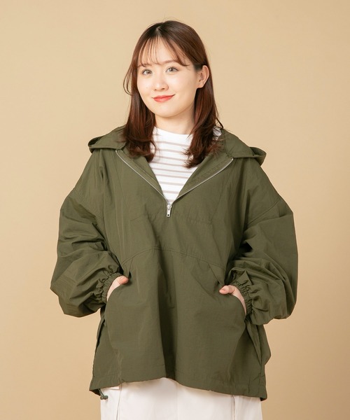 OUTDOOR PRODUCTS(アウトドアプロダクツ)の「【OUTDOOR PRODUCTS/アウトドアプロダクツ】ナイロンアノラックパーカー(ナイロンジャケット・レディース・カーキ/オフホワイト/ブラック・FREE)」の20枚目の写真