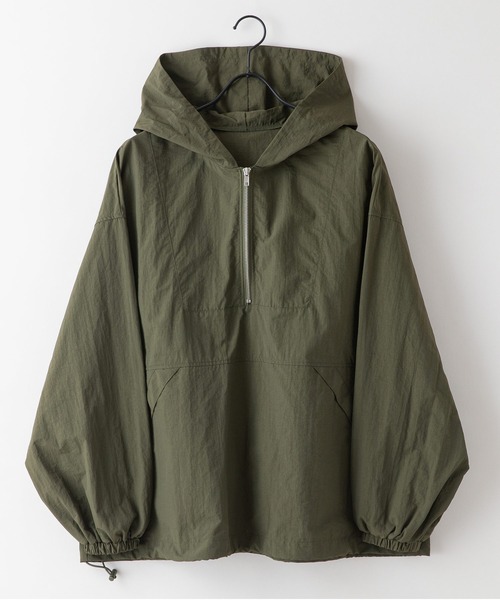 OUTDOOR PRODUCTS(アウトドアプロダクツ)の「【OUTDOOR PRODUCTS/アウトドアプロダクツ】ナイロンアノラックパーカー(ナイロンジャケット・レディース・カーキ/オフホワイト/ブラック・FREE)」の6枚目の写真