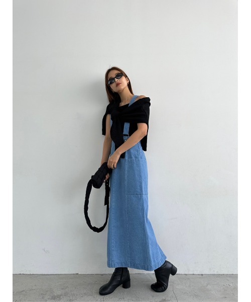 TRUNC（トランクエイティーエイト）の「2way Denim Jumper Skirt（デニムスカート・レディース・ブルー/ネイビー・FREE）」の5枚目の写真