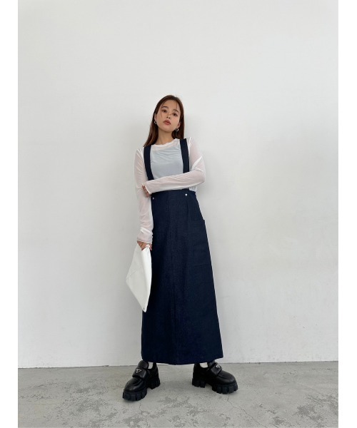 TRUNC（トランクエイティーエイト）の「2way Denim Jumper Skirt（デニムスカート・レディース・ブルー/ネイビー・FREE）」の6枚目の写真