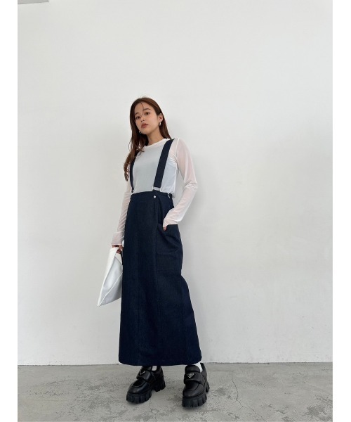 TRUNC（トランクエイティーエイト）の「2way Denim Jumper Skirt（デニムスカート・レディース・ブルー/ネイビー・FREE）」の7枚目の写真