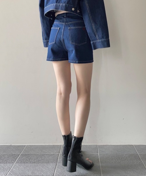 【Zimmermann 】刺繍 スカラップ デニム ショートパンツ 関送込 one way（ワンウェイ）の「【セットアップ対応】ハート刺繍