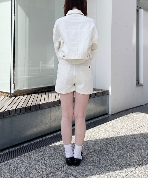 one way(ワンウェイ)の「【セットアップ対応】ハート刺繍デニムショートパンツ(デニムパンツ・レディース・ダークブルー/ホワイト/ブラック・SMALL/MEDIUM)」の20枚目の写真