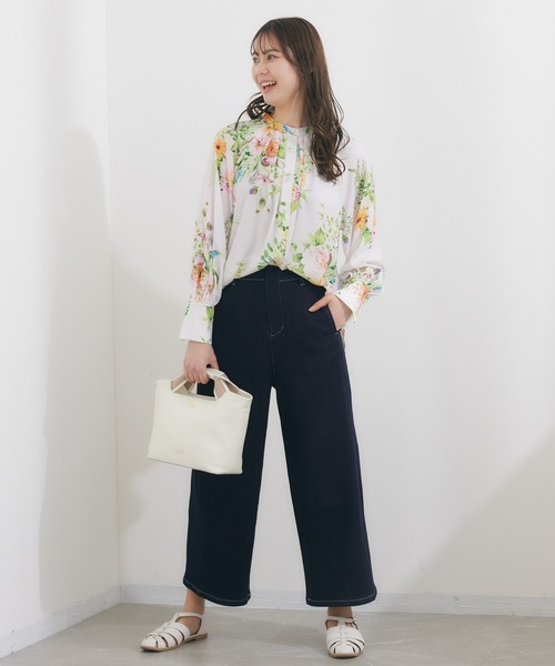 KATHARINE ROSS（キャサリンロス）の「【KATHARINE ROSS】KATHARINE ROSS×ex. flower shop＆laboratoryコラボレーションプリントブラウス（シャツ/ブラウス・レディース・アイボリー/ブルー・MEDIUM）」の5枚目の写真