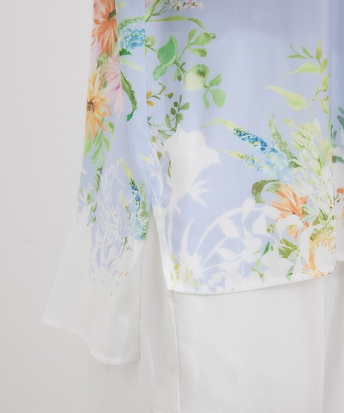 KATHARINE ROSS（キャサリンロス）の「【KATHARINE ROSS】KATHARINE ROSS×ex. flower shop＆laboratoryコラボレーションプリントブラウス（シャツ/ブラウス・レディース・アイボリー/ブルー・MEDIUM）」の8枚目の写真