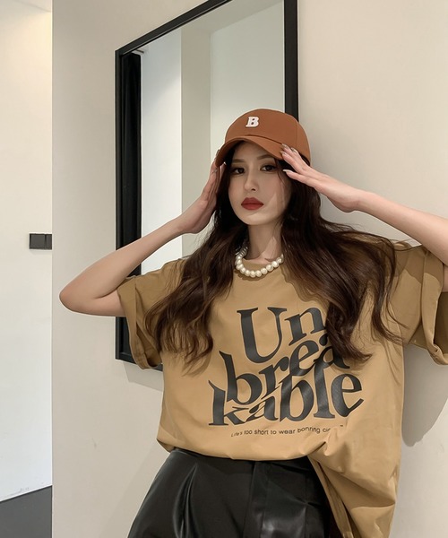 Bifrost(ビフレスト)の「ビッグロゴプリントオーバーサイズTシャツ(Tシャツ/カットソー・レディース・モカ/ホワイト/レッド/ブラック・FREE)」の22枚目の写真