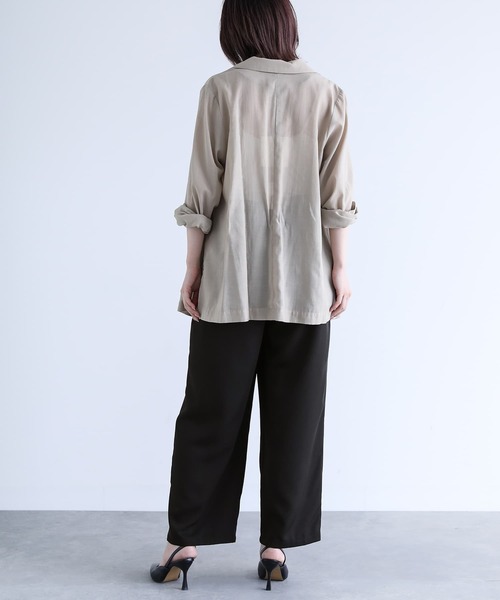 n'OrLABEL(ノアールレーベル)の「『タックデザインパンツ』(スラックス・レディース・ブラック/モカ/グリーン・1/2)」の16枚目の写真