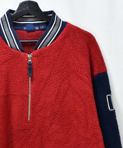 NAUTICA(ノーティカ)の「【ヴィンテージ古着】90's NAUTICA/ノーティカ ハーフジップ ボアジャケット(その他トップス・メンズ・レッド・LARGE)」の2枚目の写真