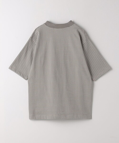 green label relaxing(グリーンレーベルリラクシング)の「A+ COOL ボーダー ビズ クルーネック Tシャツ -接触冷感・吸水速乾-(Tシャツ/カットソー・メンズ・ネイビー/モカ・XL/M/L/S)」の8枚目の写真