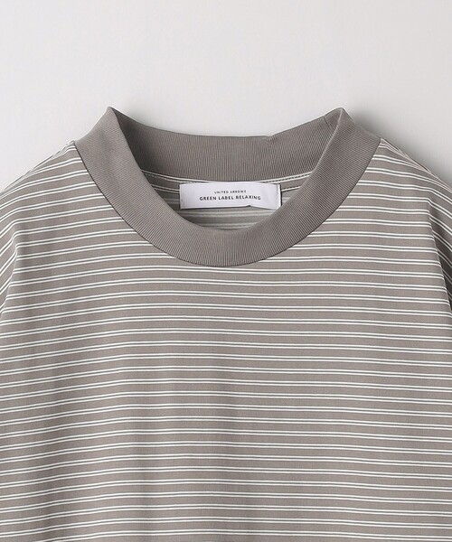 green label relaxing(グリーンレーベルリラクシング)の「A+ COOL ボーダー ビズ クルーネック Tシャツ -接触冷感・吸水速乾-(Tシャツ/カットソー・メンズ・ネイビー/モカ・XL/M/L/S)」の9枚目の写真