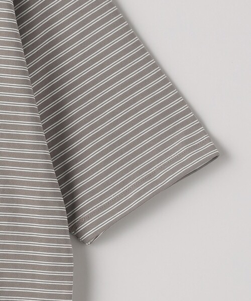 green label relaxing(グリーンレーベルリラクシング)の「A+ COOL ボーダー ビズ クルーネック Tシャツ -接触冷感・吸水速乾-(Tシャツ/カットソー・メンズ・ネイビー/モカ・XL/M/L/S)」の10枚目の写真