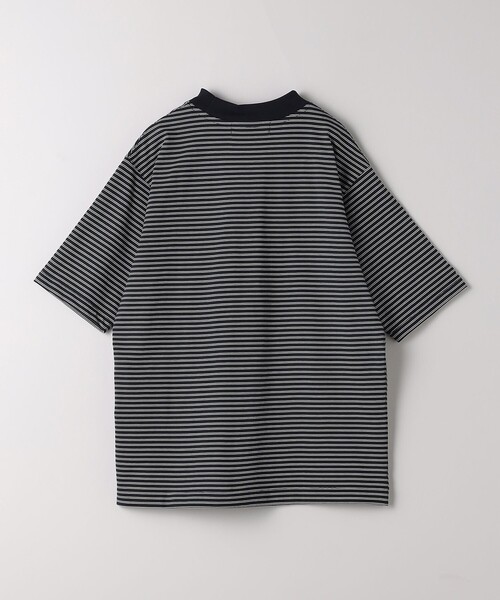 green label relaxing(グリーンレーベルリラクシング)の「A+ COOL ボーダー ビズ クルーネック Tシャツ -接触冷感・吸水速乾-(Tシャツ/カットソー・メンズ・ネイビー/モカ・XL/M/L/S)」の4枚目の写真