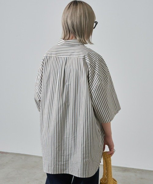 CIAOPANIC TYPY（チャオパニックティピー）の「ブロードビッグ半袖シャツ（シャツ/ブラウス・メンズ・オフホワイト/ブルー/サックスブルー/ベージュ/ネイビー・MEDIUM/LARGE）」の14枚目の写真