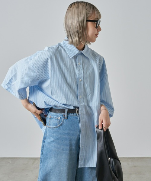 CIAOPANIC TYPY（チャオパニックティピー）の「ブロードビッグ半袖シャツ（シャツ/ブラウス・メンズ・オフホワイト/ブルー/サックスブルー/ベージュ/ネイビー・MEDIUM/LARGE）」の17枚目の写真