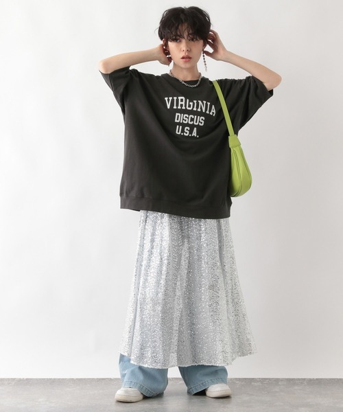 RAGEBLUE(レイジブルー)の「2WAY/スパンコールシアーレイヤードスカート(スカート・レディース・ブラック/ホワイト・FREE)」の9枚目の写真