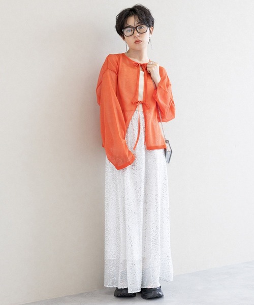 RAGEBLUE(レイジブルー)の「2WAY/スパンコールシアーレイヤードスカート(スカート・レディース・ブラック/ホワイト・FREE)」の5枚目の写真