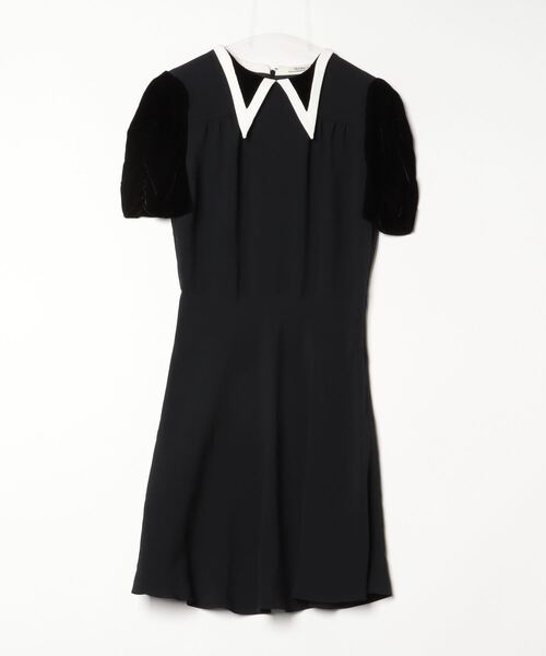 miu miu 丸襟ワンピース ドレス ブラック 半袖 半袖 MiuMiu(ミュウミュウ) ワンピース・オールインワン