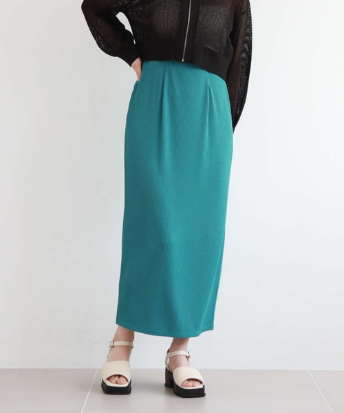 archives（アルシーヴ）の「ＦＺＩＰカットリブタイトスカート（スカート・レディース・オレンジ/ブラック/アイボリー/グリーン・MEDIUM）」の8枚目の写真