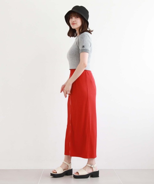 archives（アルシーヴ）の「ＦＺＩＰカットリブタイトスカート（スカート・レディース・オレンジ/ブラック/アイボリー/グリーン・MEDIUM）」の19枚目の写真