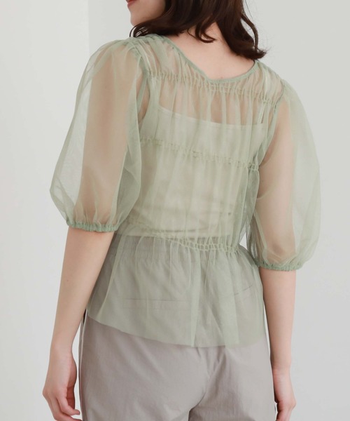 archives(アルシーヴ)の「2wayリボンラメチュールTOPS(シャツ/ブラウス・レディース・グリーン/アイボリー/ブラック/モカ・MEDIUM)」の14枚目の写真