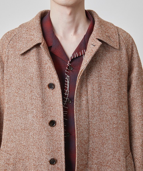 DISCOVERED(ディスカバード)の「LAME TWEED COAT(ステンカラーコート・メンズ・ブラック/ブラウン・1/3)」の12枚目の写真