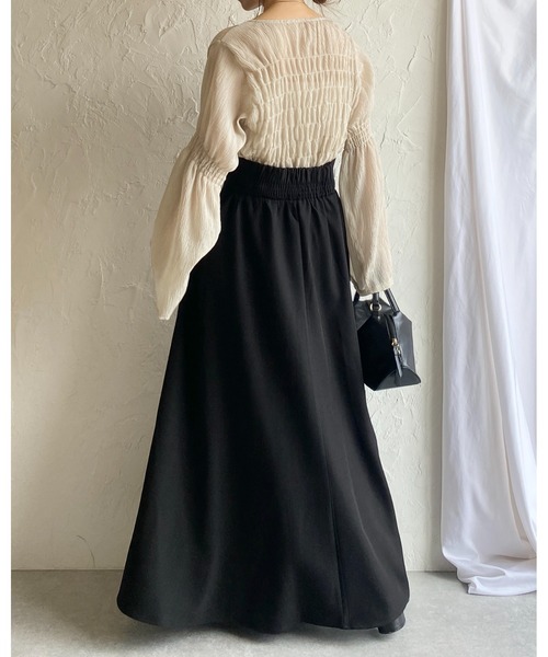 She's Closet(シーズクローゼット)の「【低身長向けサイズあり】ハイウエストフロントジップAラインタックフレアロングジャンパースカートワンピース(ジャンパースカート・レディース・ブラック/チャコールグレー・FREE/SHORT)」の11枚目の写真