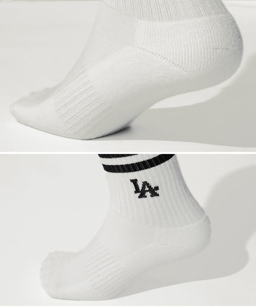 MLB(メジャーリーグベースボール)の「MLB(メジャーリーグベースボール) MLB SOCKS LA ロサンゼルス ドジャース ロゴ 靴下(ソックス/靴下・メンズ・ホワイト・MEDIUM)」の4枚目の写真