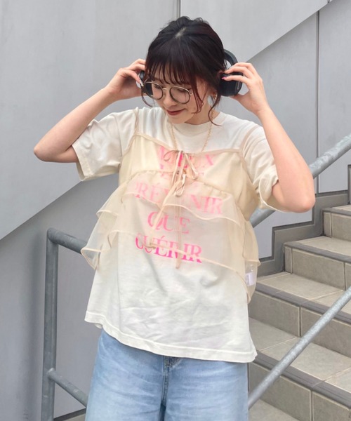 RODEO CROWNS WIDE BOWL(ロデオクラウンズワイドボウル)の「MULTI WAYシアーキャミソール×タンクSET(キャミソール・レディース・ライトグリーン/ブラック/オフホワイト・FREE)」の6枚目の写真